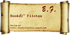 Boskó Filotea névjegykártya